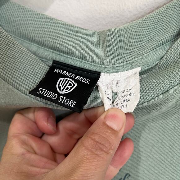 VTG Warner Brothers Looney Tunes Wile E Coyote Well Dressed Rustler T Shirt Sz L - Picture 5 of 10